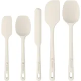 ChefAide 5-teiliges Silikon-Spatel-Set, lebensmittelechter Gummi-Spatel, verbesserter starker Griff mit ergonomischem Griff, hitzebeständig bis 315 °C, für antihaftbeschichtetes Kochgeschirr, Kochen