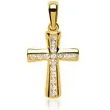 Kreuzanhänger 333er Gold Zirkonia