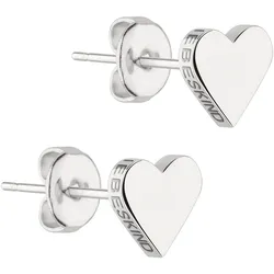 Paar Ohrstecker LIEBESKIND BERLIN "Schmuck Geschenk Edelstahl Ohrringe Herz, LJ-0500-E-08, LJ-0501-E-08", silber (silberfarben), Ohrringe, Damen, Edelstahl