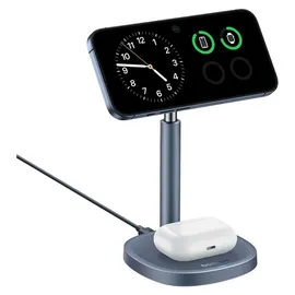 Baseus Orbit 2 Pro Smartphone-Halterung, kabelloses Laden, iPhone-Belüftung, 20 W, Grau