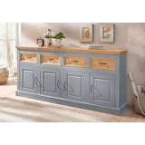 Home Affaire Sideboard »Selma«, Kommode mit 4 Türen und 4 Schubkästen. Breite 192 cm, grau