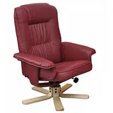 Mendler Relaxsessel Fernsehsessel Sessel ohne Hocker M56 Kunstleder bordeaux - Rot