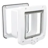 Trixie 4-Wege Freilauftür mit Tunnel 20 × 22 cm Weiß
