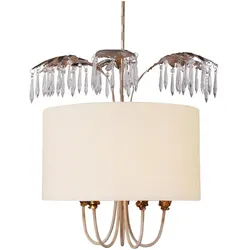 Antoinette 5-flammige Pendelleuchte - Cremefarbene Patina, Blattgold und Blattsilber