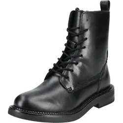 Schnürstiefelette GEOX "Geox Stiefelette Glattleder", Damen, Gr. 36, schwarz, Glattleder, casual, Schuhe