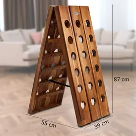 CASARIA Weinregal 36 Flaschen 87 x 55 x 39 cm Braun