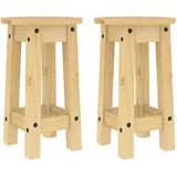 vidaXL Barhocker 2 Stk. Massivholz Kiefer