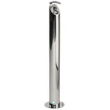 Proregal Aschersäule mit Schutzdach und Abstreifblech HxBxT 103x20x20cm | Edelstahl poliert