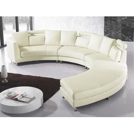 Beliani Halbrundes Sofa ROTUNDE Echtleder 7-Sitzer