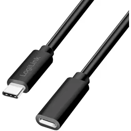 Logilink CU0211 - USB 2.0 Verlängerungskabel mit PD Unterstützung (PowerDelivery), Farbe: Schwarz
