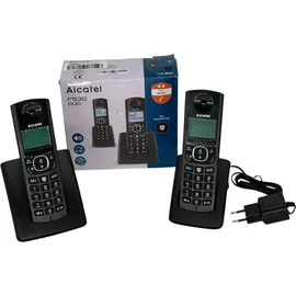 Alcatel F530 Duo – Schnurloses DECT-Telefon-Set – Großes beleuchtetes Display – Freisprechfunktion – Anrufsperrfunktion – 2 Direktwahlta... – Schwarz