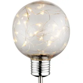 ETC Shop 4er Set LED Solar Steck Leuchten Garten Außen Deko Lichterketten Kugel Erdspieß Terrassen Lampen