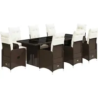 vidaXL Garten-Bistro-Set 9-tlg. Braun