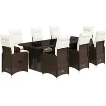 vidaXL Garten-Bistro-Set 9-tlg. Braun