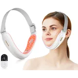 Elektrisches V-Face Shaping Massager, ANLAN EMS Facelifting Gerät 9 Intensitätsstufen 4 EMS Modi Blau Rotlichtlampe Gesicht Gesichtsmassagegerät Gegen Falten 42°C Face Massager mit Fernbedienung