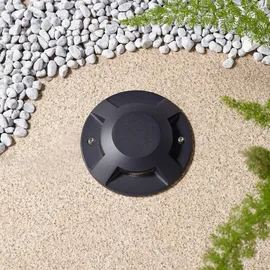 LUCANDE LED-Bodenstrahler schwarz, 4 Lichtaustritte - schwarz,