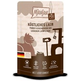 MjAMjAM Quetschies pur 125g Beutel Katzennassfutter 12 x 125 Gramm köstliches Lamm pur
