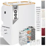 Kesser Wäschekorb mit Deckel faltbar Wäschebox Wäschetruhe Wäschetonne Wäschesammler mit herausnehmbaren Wäschesäcke Laundry Baskets Wäschesortierter inkl. Waschhinweisen