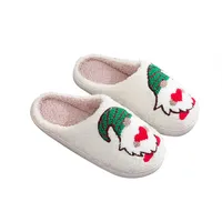 HXRYPG Weihnachts Hausschuhe Damen Warme Pantoffeln Flauschige Hüttenschuhe Winterhausschuhe Herren Hauspantoffeln Lustig Bettschuhe Schuhe Winter Slippers Kuschelig Schlappen damen sale 02 Weiß 38 - 38 EU