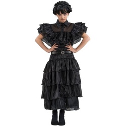 Metamorph Kostüm Wednesday Schwarzes Ballkleid für Mädchen, Das umwerfende Ballkleid von Wednesday, bekannt aus der viralen Tanzsz schwarz