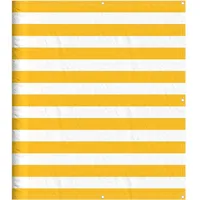vidaXL Balkonverkleidung 120 x 700 cm Gelb und Weiß Gestreift Polyester
