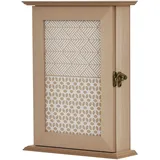HOMCOM Schlüsselschrank mit 6 Haken Vintage Stil Holz Wandschrank für Schlüssel 20x6,5x26,5cm Holz