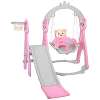 UISEBRT 4 in 1 Kinder Rutsche Kinderrutsche Schaukel Basketballkorb