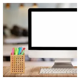 Relaxdays Stiftköcher Bambus 9,0 x 9,0 x 11,0 cm