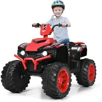 komfotteu Elektro-Kinderquad Quad Motorrad, mit LED Musik Hupe USB Bluetooth Radio rot