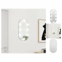 VidaXL Spiegel mit LED-Leuchten 60x30 cm Glas Oval