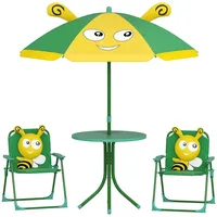 aiyaplay Kindersitzgruppe Kindersitzgarnitur mit 2 Klappstühlen Bienen-Muster - dunkelgrün