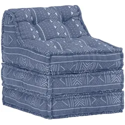 vidaXL Modularer Pouf Indigo Stoff