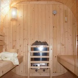 Home Deluxe CUBE inkl. 6 kW Ofen + int. Steuerung + Dachkranz