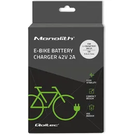 Qoltec Akkuladegerät für E-Bike 36V | 42V | 2A | 5.5*2.5