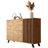 Newroom Highboard 118 x 85 x 40 cm Wildeiche / Braun