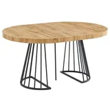 vente-unique Esstisch, Schwarz, Holz, Oval, 110x76x260 cm, Esszimmer, Tische, Esstische
