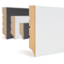 HEXIM Sockelleisten weiß 2000x70x12mm 30 Stück Fußleisten MDF foliert - Bodenleisten Weimarer Profil, Laminatleisten Fußbodenleisten (60 Meter)