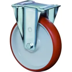 BS Bockrolle D.80mm Trgf. 125kg Guß-Polyurethan Platte L104xB80mm