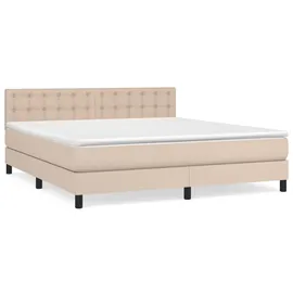vidaXL Boxspringbett Matratze Cappuccino-Braun 180x200 cm Kunstleder