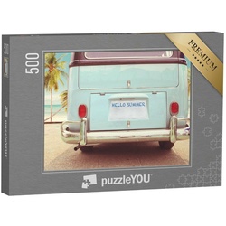puzzleYOU Puzzle Reisebereit – Oldtimer auf dem Weg an den Strand, 500 Puzzleteile, puzzleYOU-Kollektionen Vintage, Historische Bilder
