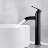 [NIEMALS VERWENDET] Mattschwarzer Wasserhahn, Kupfer-Badezimmer-Waschbecken-Mischbatterie, mattierter Wasserhahn für heißes und kaltes Wasser,