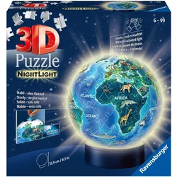 Puzzleball RAVENSBURGER "Nachtlicht Erde bei Nacht", bunt, Puzzles, KinderB:15cm H:15cm Ø:15cm, Kunststoff, beleuchtet, mit Leuchtsockel inkl. LEDs, B:15cm H:15cm Ø:15cm