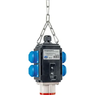 as - Schwabe as Schwabe Energiewürfel - Hängeverteiler - Stromverteiler - 4 Schutzkontaktsteckdosen (230V/16A), 1 CEE Steckdose (400V/16A/5-polig) - Anschlussfertig - IP44, - Made in Germany, 60733