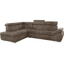 exxpo - sofa fashion "Spring, super bequem und komfortabel mit Armteil- und Kopfteilfunktion", grau (delphin), B:274cm H:81cm T:206cm, NaturLEDER (echtes Rindsleder) in Sitz und Rücken.