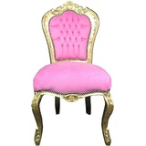 Casa Padrino Esszimmerstuhl Barock Esszimmer Stuhl Rosa / Gold Mod3 - Limited Edition