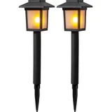 StarTrading Solarleuchte Kunststoff 7,5x23 cm 2er Set schwarz