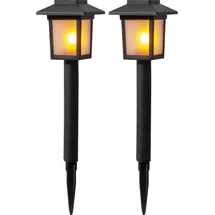 StarTrading Solarleuchte Kunststoff 7,5x23 cm 2er Set schwarz
