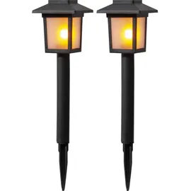 StarTrading Solarleuchte Kunststoff 7,5x23 cm 2er Set schwarz