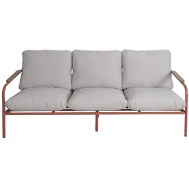 Mendler HWC-O11 Gartengarnitur 3-Sitzer terrakotta/beige