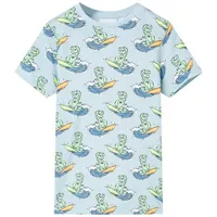 vidaXL Kinderpyjama mit Kurzen Ärmeln Hellblau 92 - Blau